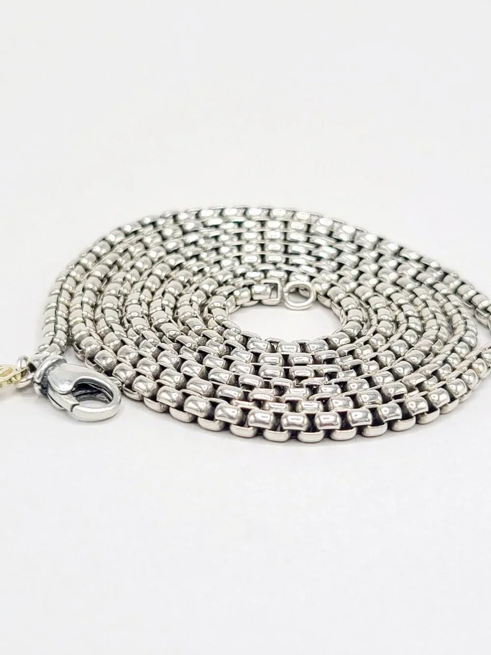 David Yurman Medium Box Chain Necklace w/ 14K Yellow Gold - 3.6mm - 32